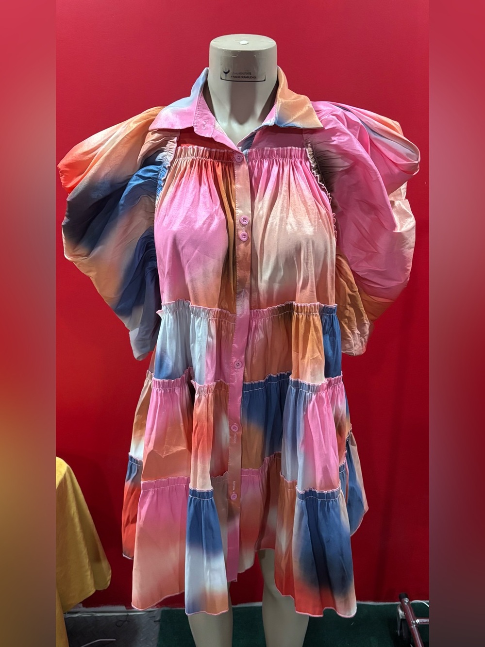 Women’s Multi-Color Tiered Long Sleeve Dress